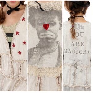 Magnolia Pearl Binky Jacket Reversible Clown Star Cotton Twill PTP 25